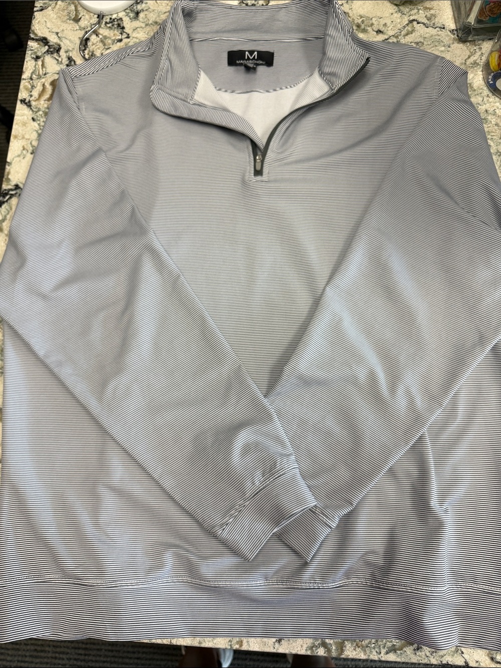 Magaschoni Light Gray Men’s Quarter-Zip Pullover